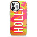 iPhone 16 Pro Max Personalised Colourful Neon Camo Black Impact Phone Case