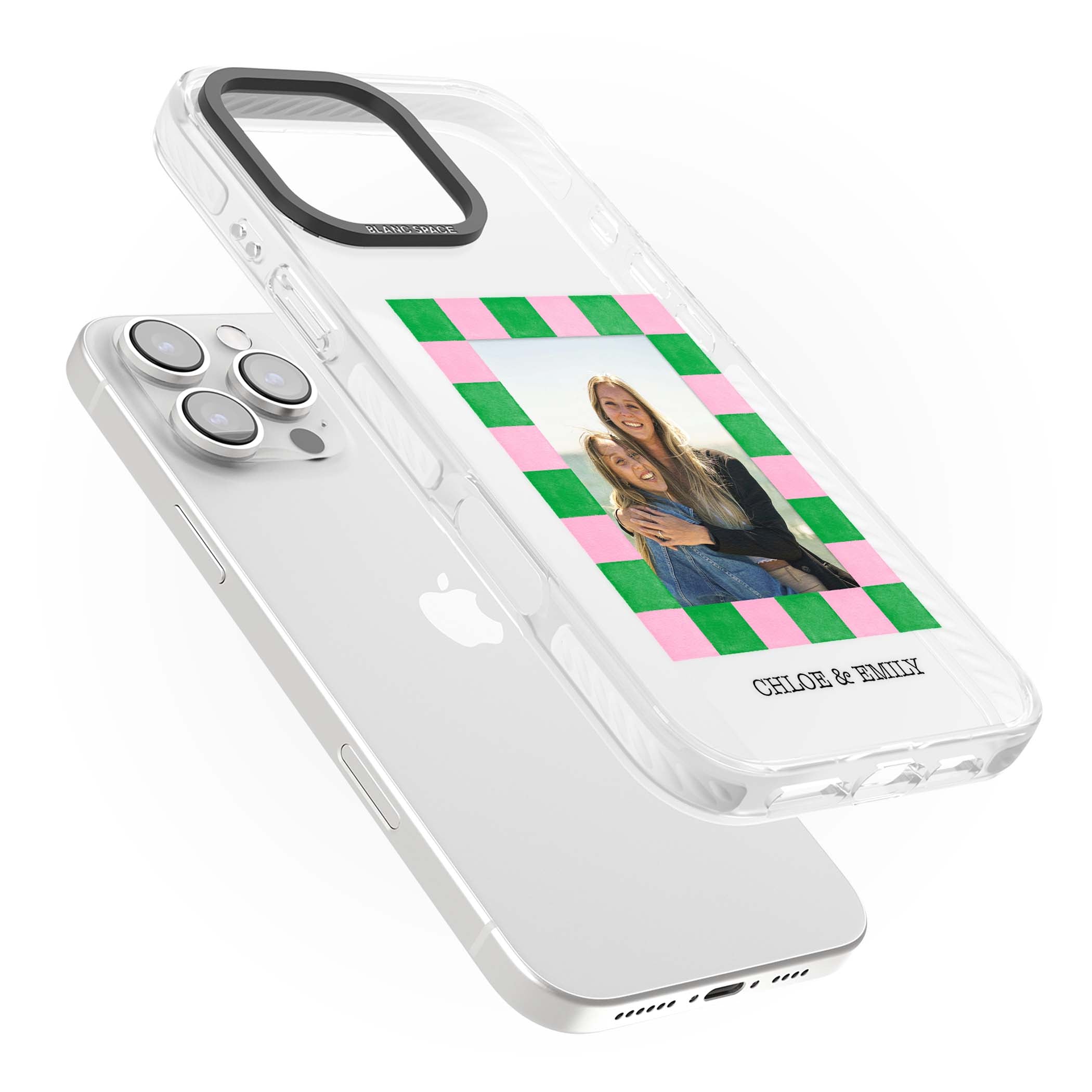 Riviera Check Photo cute iPhone case | Clear Impact case for iPhone 16 Pro, iPhone 16 Pro Max