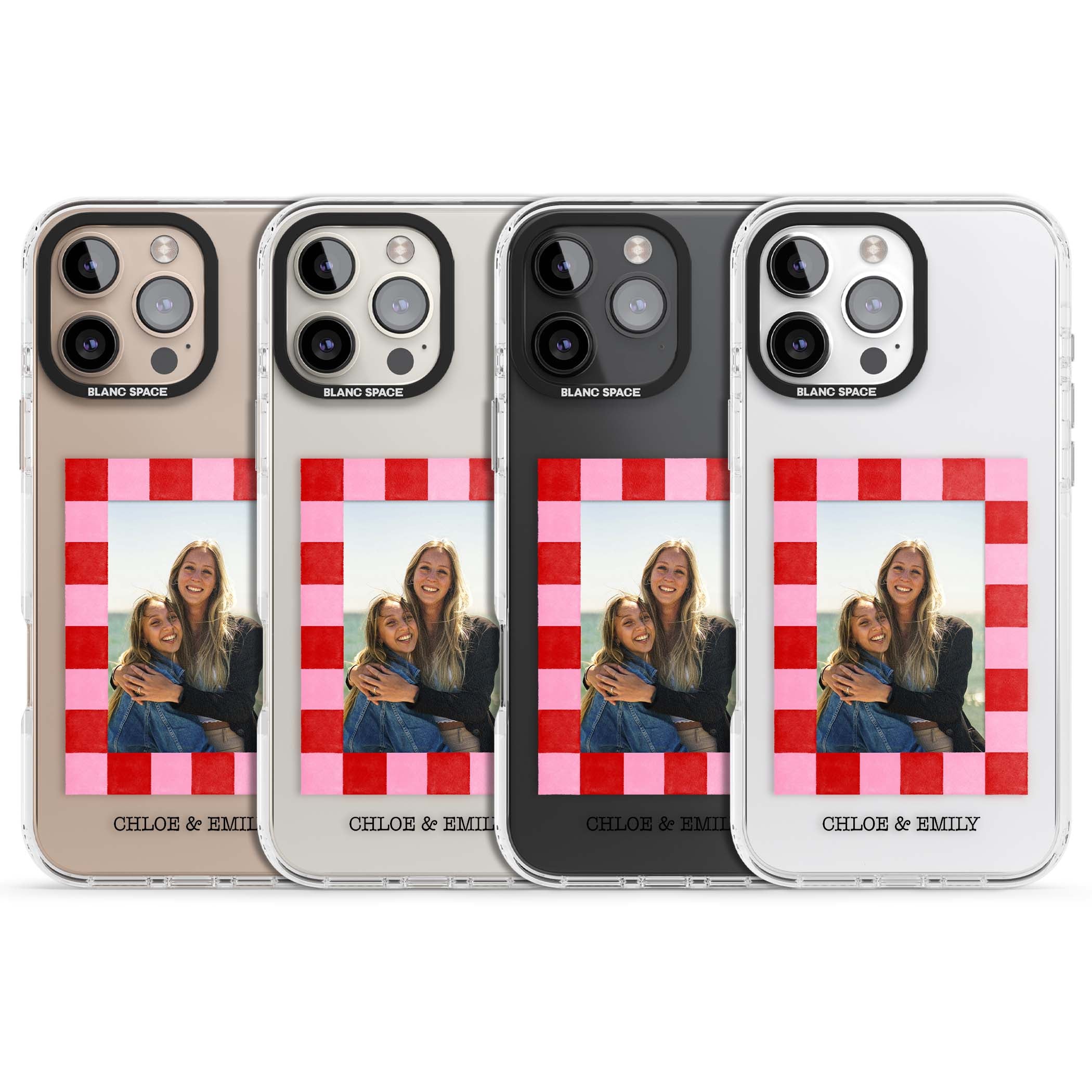 Bubblegum Check Photo for her iPhone case | Clear Impact case for iPhone 16 Pro, iPhone 16 Pro Max