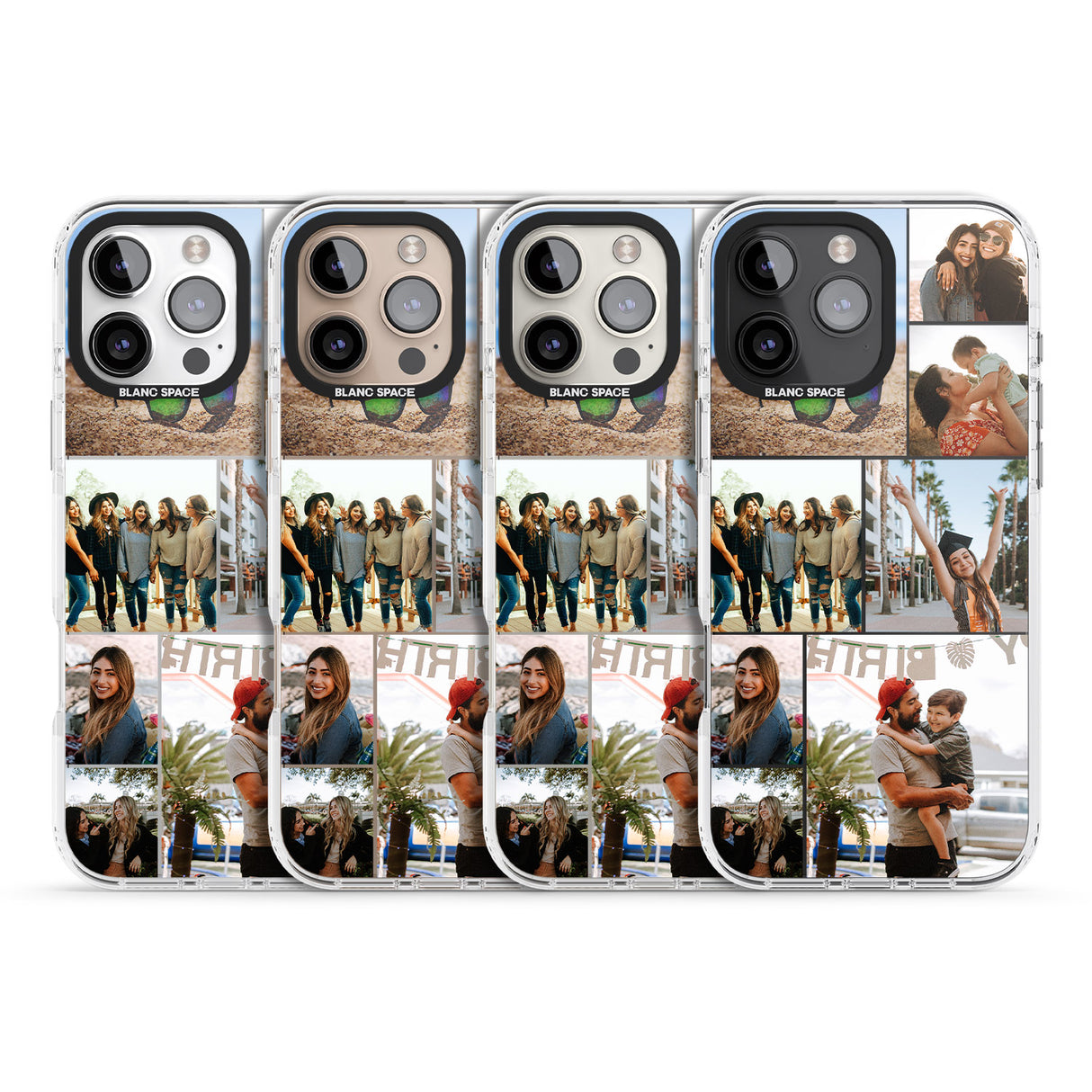 iPhone 16 Pro Max Personalised Photo Grid Black Impact Phone Case