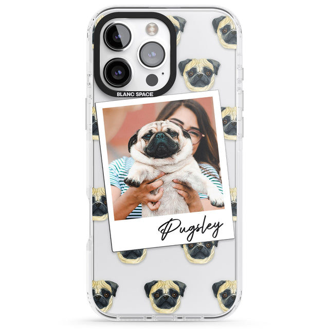 iPhone 16 Pro Max Personalised Pug - Dog Photo Black Impact Phone Case