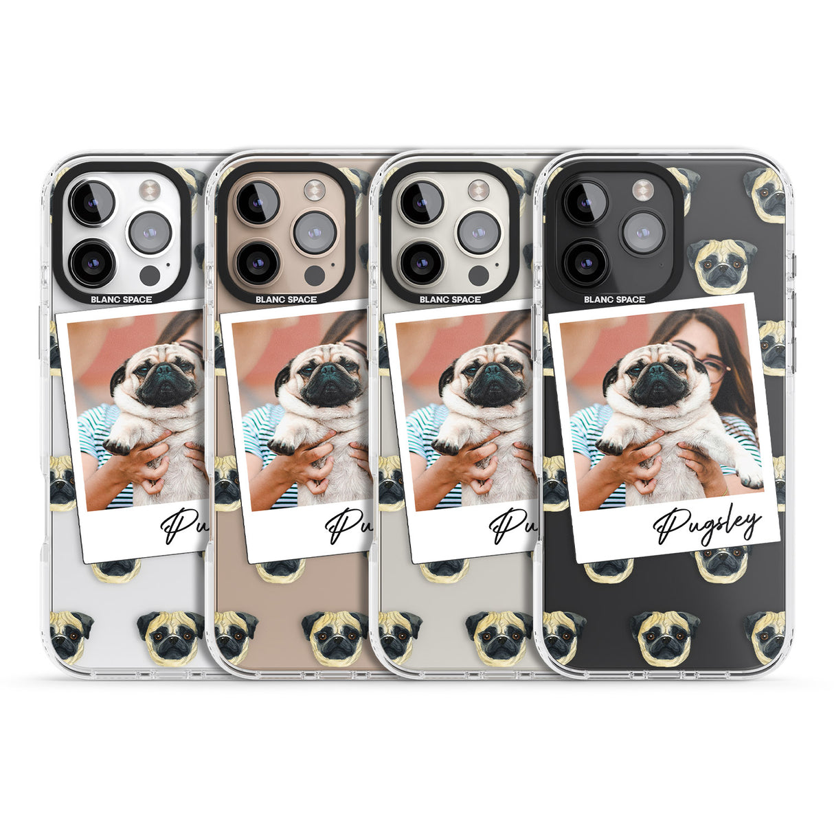 iPhone 16 Pro Max Personalised Pug - Dog Photo Black Impact Phone Case