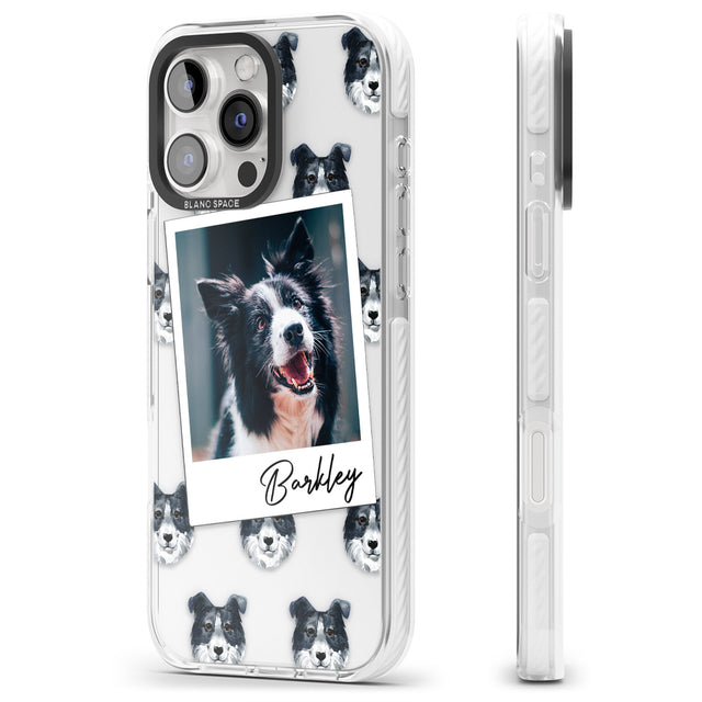 iPhone 16 Pro Max Personalised Border Collie - Dog Photo Black Impact Phone Case