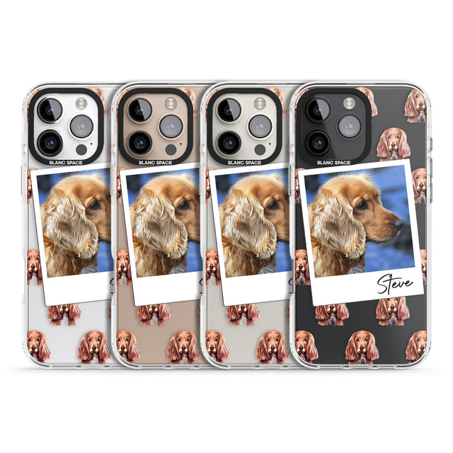 iPhone 16 Pro Max Personalised Cocker Spaniel - Dog Photo Black Impact Phone Case