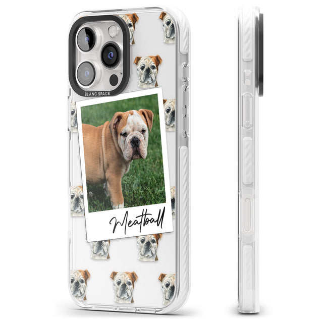 iPhone 16 Pro Max Personalised English Bulldog - Dog Photo Black Impact Phone Case