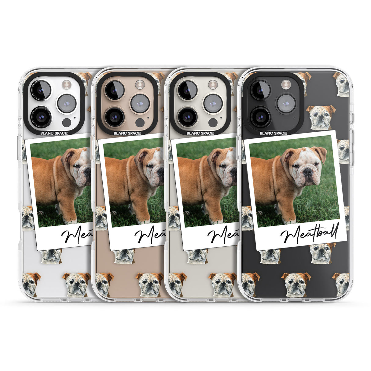 iPhone 16 Pro Max Personalised English Bulldog - Dog Photo Black Impact Phone Case