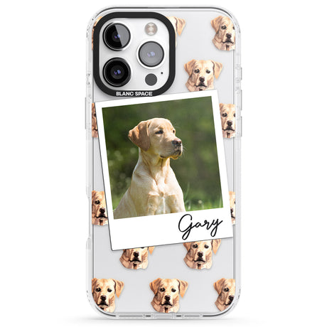 iPhone 16 Pro Max Personalised Labrador, Tan - Dog Photo Black Impact Phone Case