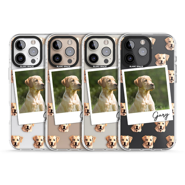 iPhone 16 Pro Max Personalised Labrador, Tan - Dog Photo Black Impact Phone Case