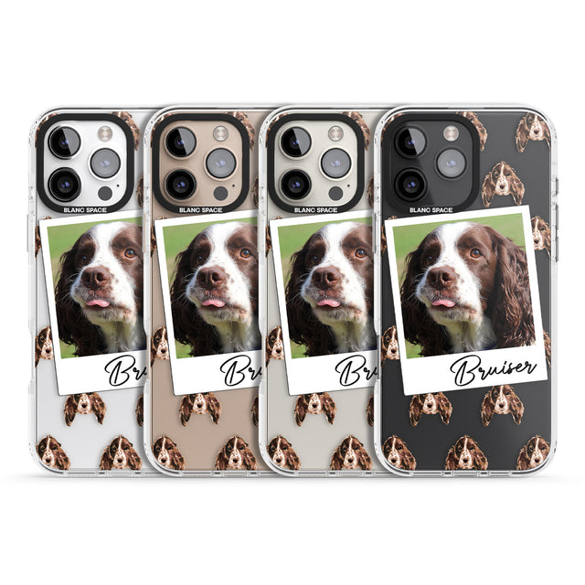 iPhone 16 Pro Max Personalised Springer Spaniel - Dog Photo Black Impact Phone Case