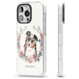 iPhone 16 Pro Max Personalised Australian Shepherd Watercolour Dog Portrait Black Impact Phone Case