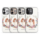 iPhone 16 Pro Max Personalised Cavalier King Charles Portrait Spaniel Black Impact Phone Case