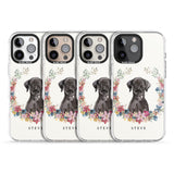 iPhone 16 Pro Max Personalised Black Lab Watercolour Dog Portrait Black Impact Phone Case