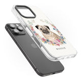 iPhone 16 Pro Max Personalised Pug - Watercolour Dog Portrait Black Impact Phone Case