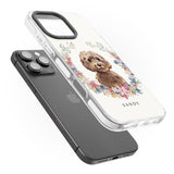 iPhone 16 Pro Max Personalised Brown Cockapoo - Watercolour Dog Portrait Black Impact Phone Case