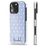 iPhone 16 Pro Max Personalised Simple Light Blue Dots Black Impact Phone Case