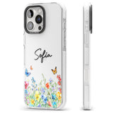 Personalised Buterflies & Wildflowers Impact Phone Case for iPhone 16 Pro, iPhone 16 Pro Max