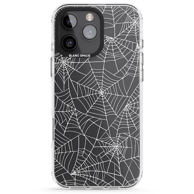 iPhone 16 Pro Max Personalised Spider Web Pattern Black Impact Phone Case