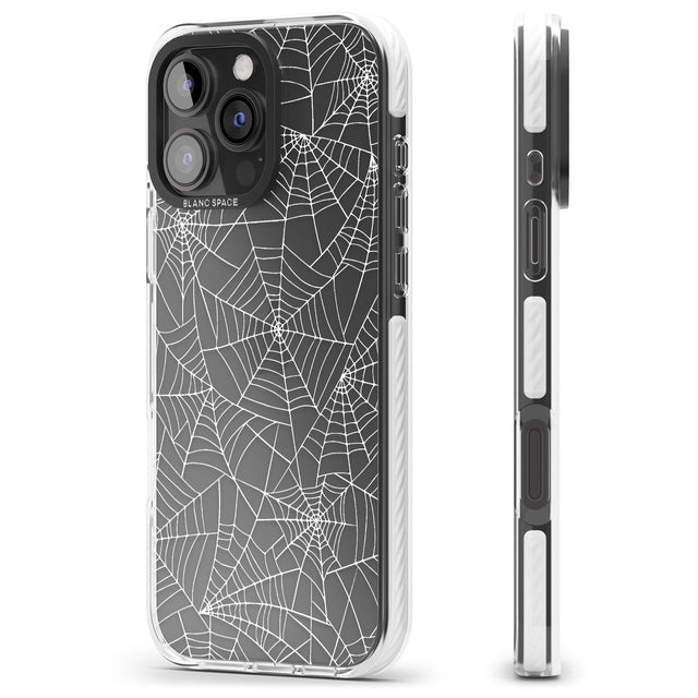 iPhone 16 Pro Max Personalised Spider Web Pattern Black Impact Phone Case