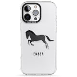 iPhone 16 Pro Max Personalised Black Horse Black Impact Phone Case