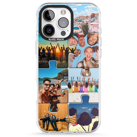 iPhone 16 Pro Max Personalised Jigsaw Photo Grid Black Impact Phone Case