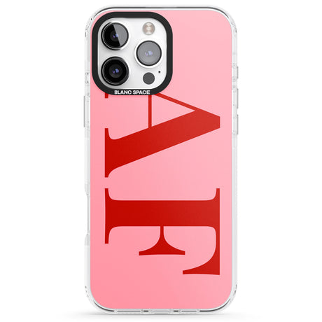 iPhone 16 Pro Max Personalised Red & Pink Letters Black Impact Phone Case