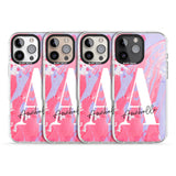 iPhone 16 Pro Max Personalised Pink & Purple - Marble Black Impact Phone Case