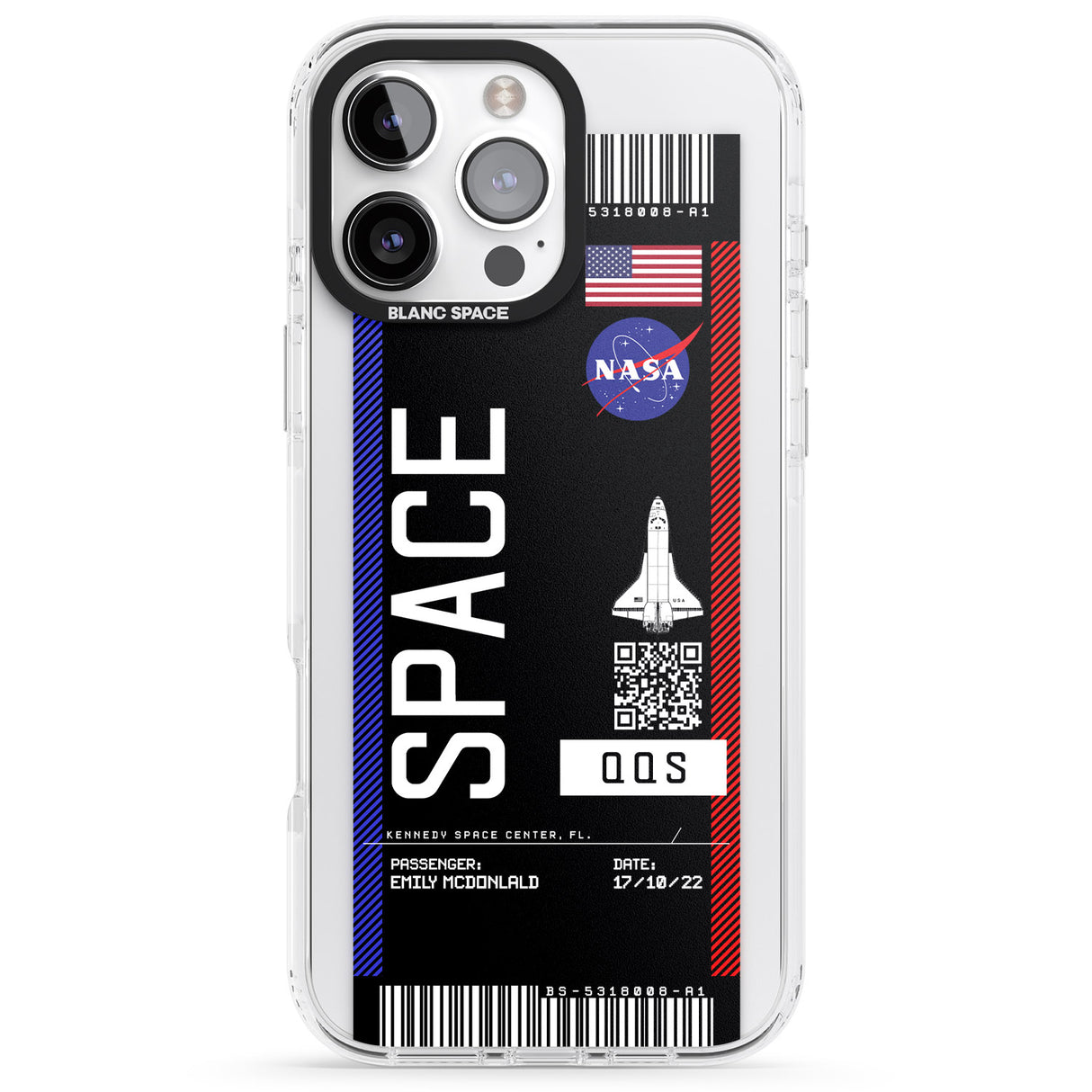 Personalised NASA Boarding Pass (Dark)