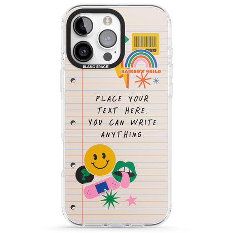 iPhone 16 Pro Max Personalised Nostalgia Sticker Mix #1 Black Impact Phone Case