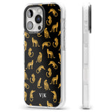 iPhone 16 Pro Max Personalised Cheetah Pattern: Black Black Impact Phone Case