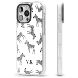 iPhone 16 Pro Max Personalised Zebra Pattern Black Impact Phone Case