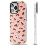 iPhone 16 Pro Max Personalised Safari Tiger Pattern on Pink Black Impact Phone Case