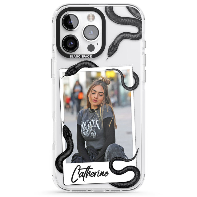 iPhone 16 Pro Max Personalised Snake Instant Photo Black Impact Phone Case