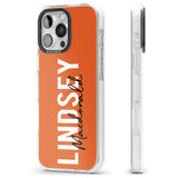 iPhone 16 Pro Max Personalised Bold Name: Orange Black Impact Phone Case