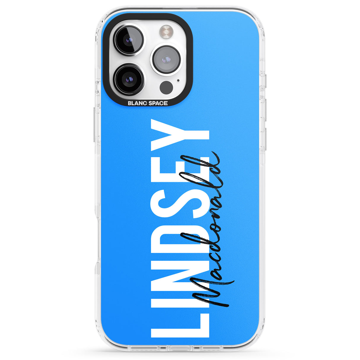 iPhone 16 Pro Max Personalised Bold Name: Blue Black Impact Phone Case