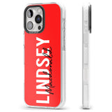 iPhone 16 Pro Max Personalised Bold Name: Red Black Impact Phone Case