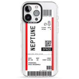 iPhone 16 Pro Max Personalised Neptune Space Travel Ticket Black Impact Phone Case