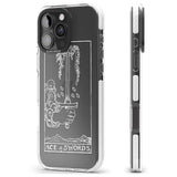 iPhone 16 Pro Max Personalised Ace of Swords Tarot Card - White Transparent Black Impact Phone Case