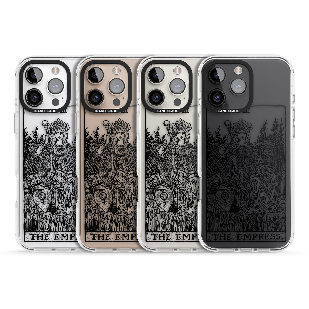 iPhone 16 Pro Max Personalised The Empress Tarot Card - Transparent Black Impact Phone Case