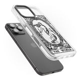 iPhone 16 Pro Max Personalised The World Tarot Card - Transparent Black Impact Phone Case