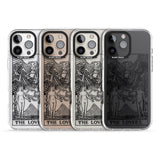 iPhone 16 Pro Max Personalised The Lovers Tarot Card - Transparent Black Impact Phone Case