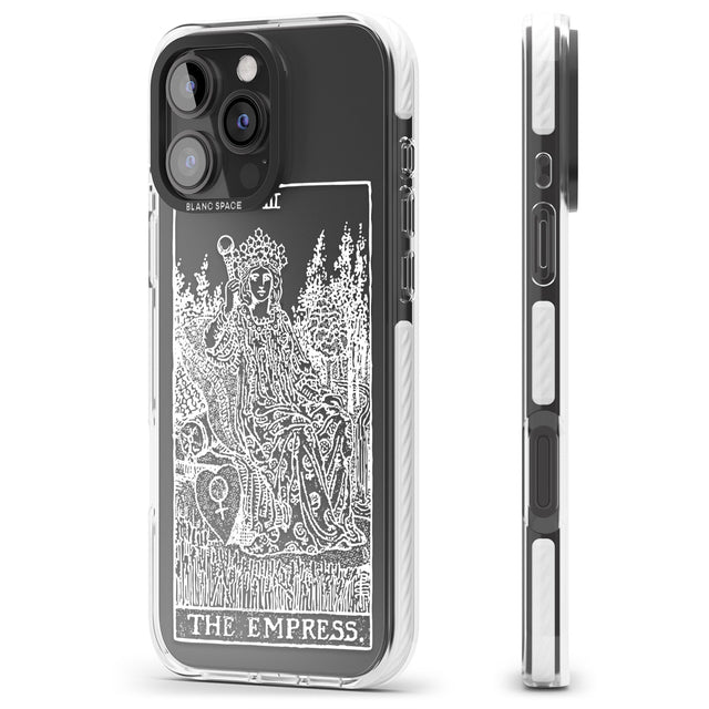 iPhone 16 Pro Max Personalised The Empress Tarot Card - White Transparent Black Impact Phone Case