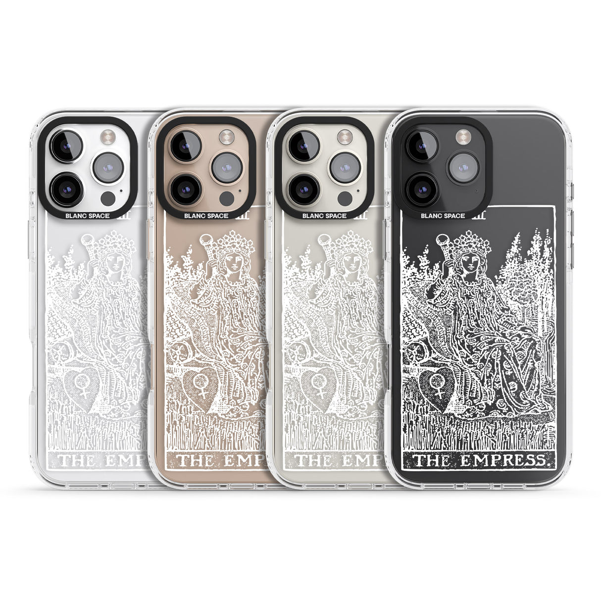 iPhone 16 Pro Max Personalised The Empress Tarot Card - White Transparent Black Impact Phone Case