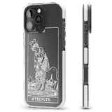 iPhone 16 Pro Max Personalised Strength Tarot Card - White Transparent Black Impact Phone Case