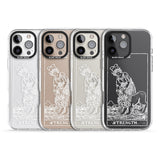 iPhone 16 Pro Max Personalised Strength Tarot Card - White Transparent Black Impact Phone Case