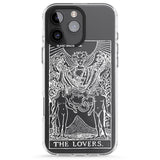 iPhone 16 Pro Max Personalised The Lovers Tarot Card - White Transparent Black Impact Phone Case