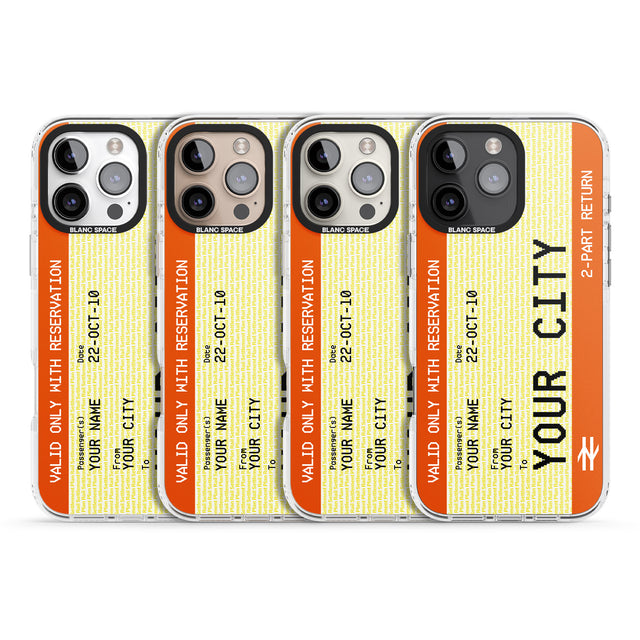 iPhone 16 Pro Max Personalised Create Your Own Train Ticket Black Impact Phone Case