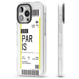 iPhone 16 Pro Max Personalised Paris Boarding Pass Black Impact Phone Case