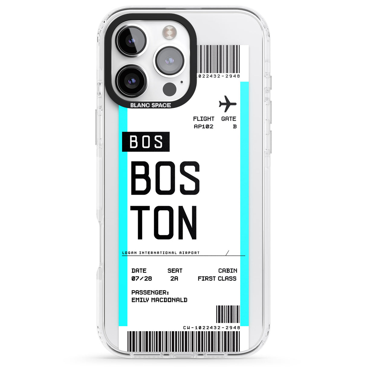 Personalised Boston Boarding Pass