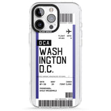 iPhone 16 Pro Max Personalised Washington D.C. Boarding Pass Black Impact Phone Case