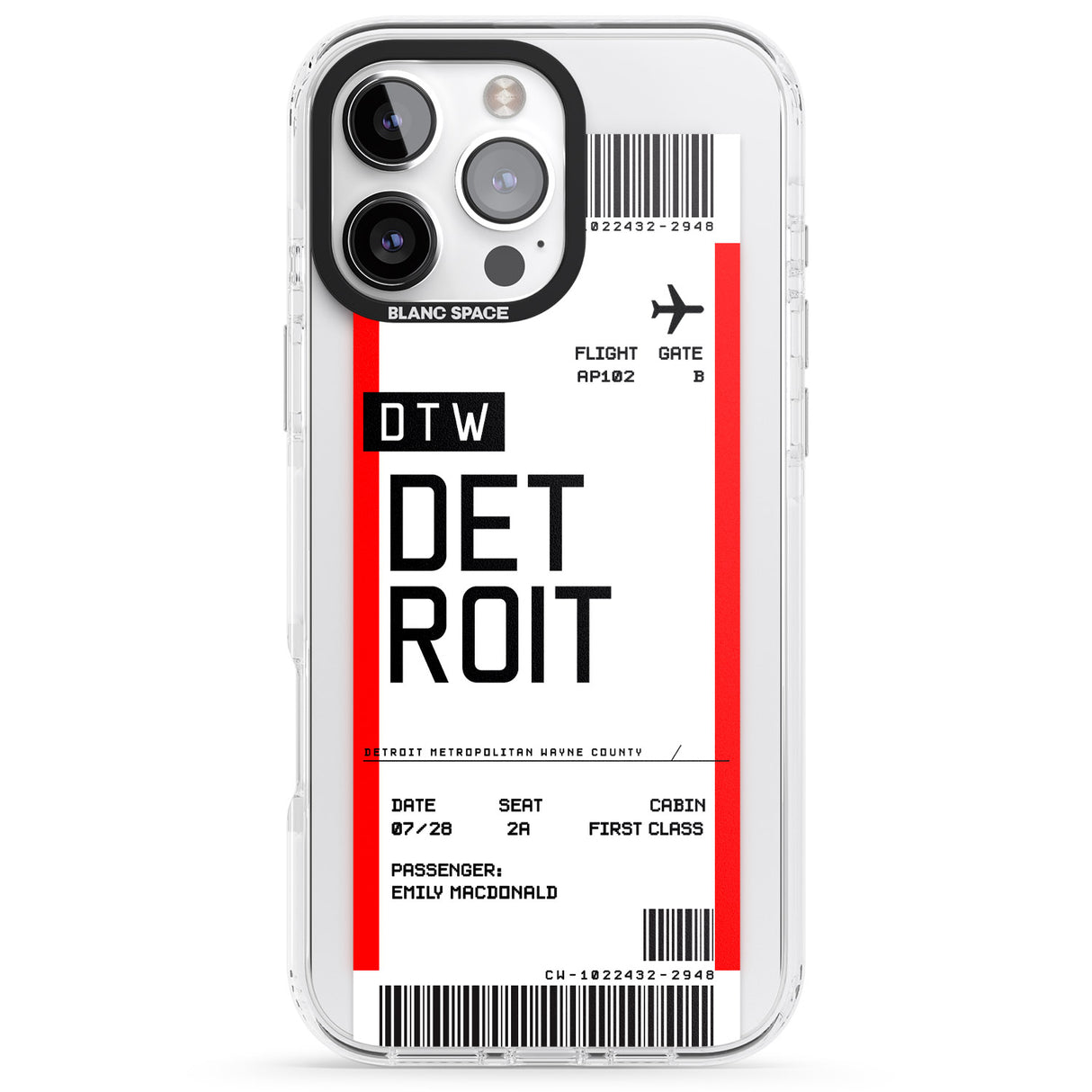 Personalised Detroit Boarding Pass